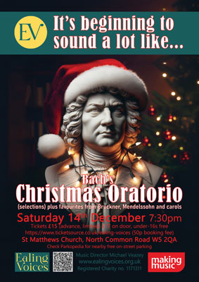 Poster for Autumn 2024 Ealing Voices concert