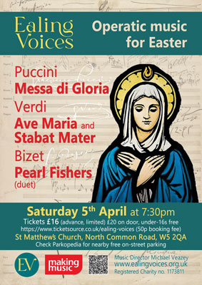 Poster for our Spring 2025 concert