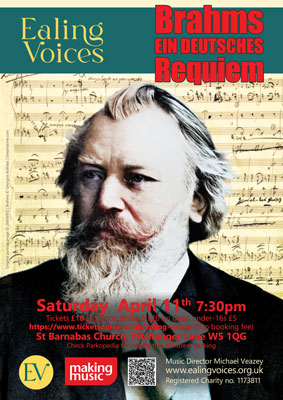 Poster for the Spring 2026 cncert, featuring the Brahms Requiem
